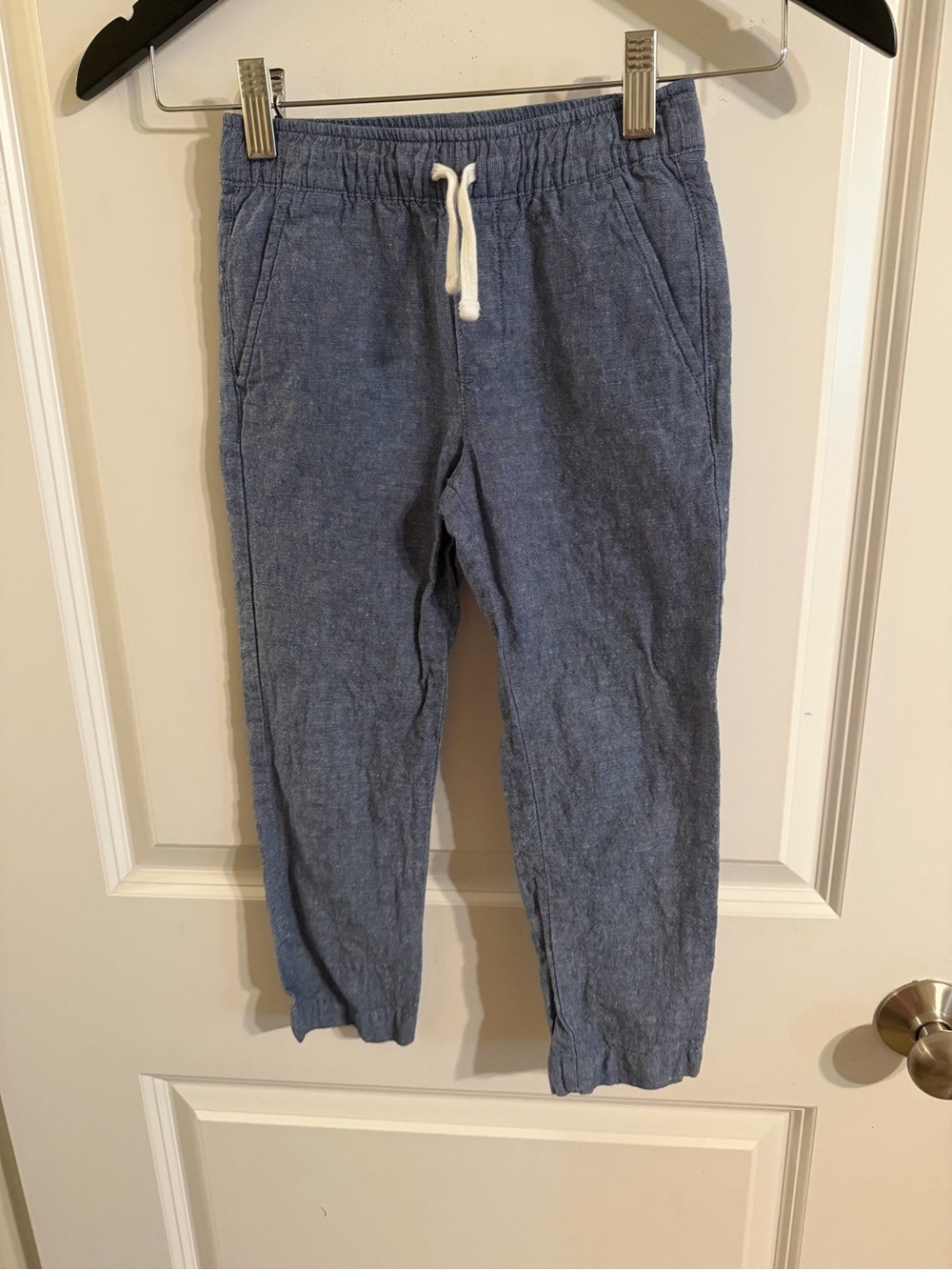 Janie and Jack Blue Drawstring Linen/Cotton Pants
